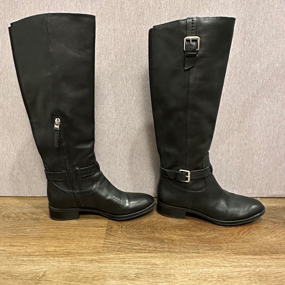 Sam Edelman Ponce Black Soft Leather Riding Boots Knee-High‎ Size 6.5 - Picture 9 of 13